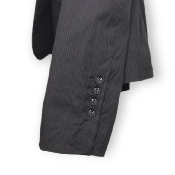 H&M Black Single Button Pinstripe Blazer Jacket Size 4 - Picture 6 of 12